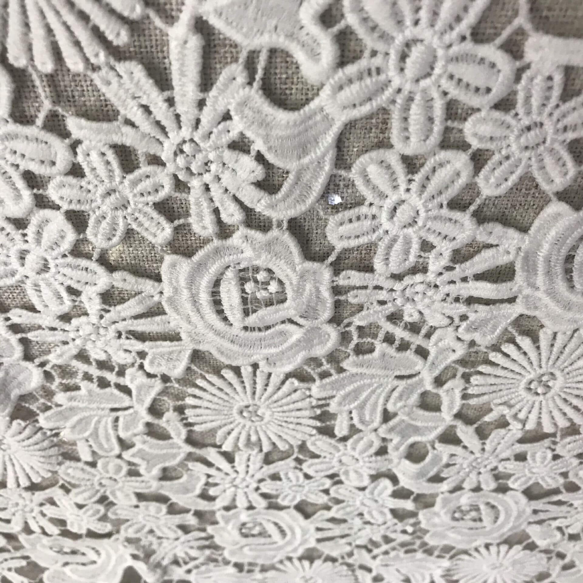 Lace Fabric Embroidered Fabric Milk Silk Polyester for Women's Wear Wh 4